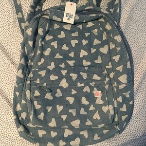 Billabong Denim Hearts backpack NWT